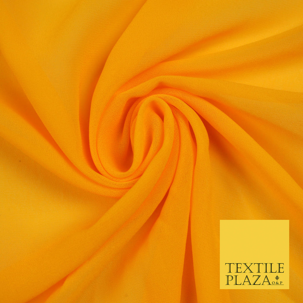 CANARY YELLOW Premium Plain Dyed Chiffon Fine Soft Georgette Sheer Dress Fabric 5760