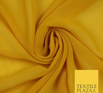 OCHRE MUSTARD Premium Plain Dyed Chiffon Fine Soft Georgette Sheer Dress Fabric 5761