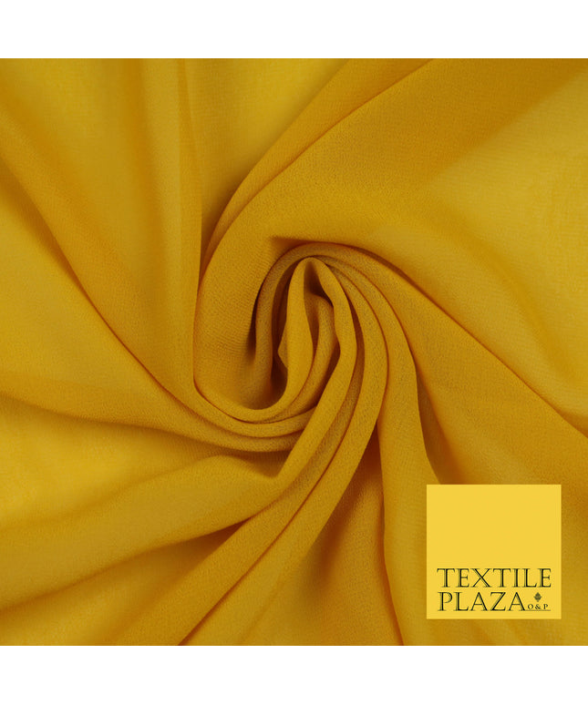 OCHRE MUSTARD Premium Plain Dyed Chiffon Fine Soft Georgette Sheer Dress Fabric 5761