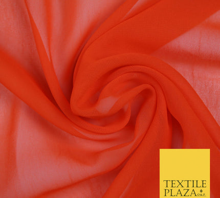 ORANGE Premium Plain Dyed Chiffon Fine Soft Georgette Sheer Dress Fabric 5766