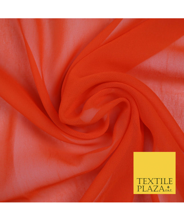ORANGE Premium Plain Dyed Chiffon Fine Soft Georgette Sheer Dress Fabric 5766
