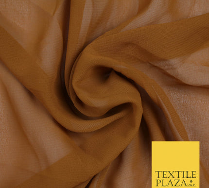 GINGER Premium Plain Dyed Chiffon Fine Soft Georgette Sheer Dress Fabric 5767