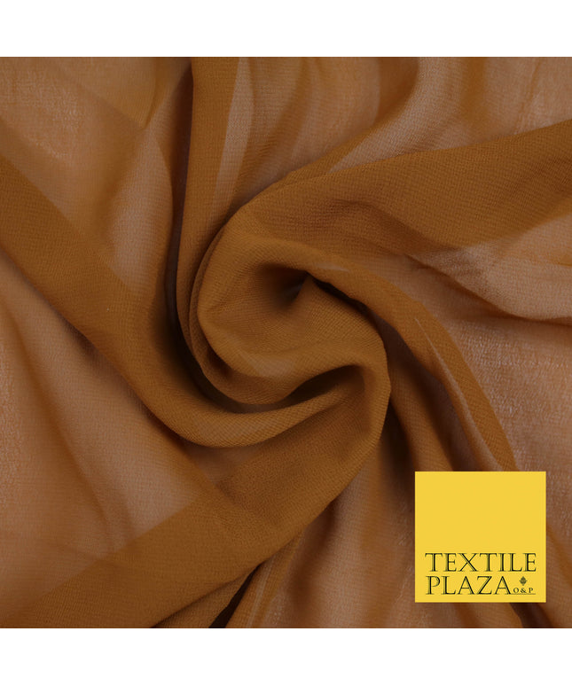 GINGER Premium Plain Dyed Chiffon Fine Soft Georgette Sheer Dress Fabric 5767