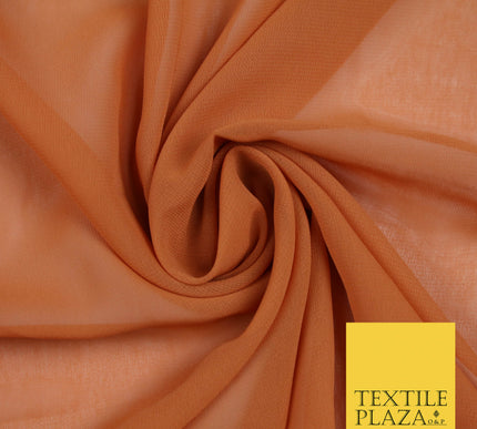 COPPER BROWN Premium Plain Dyed Chiffon Fine Soft Georgette Sheer Dress Fabric 5769