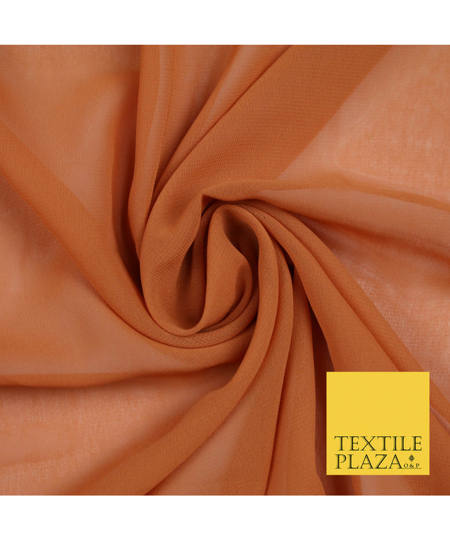 COPPER BROWN Premium Plain Dyed Chiffon Fine Soft Georgette Sheer Dress Fabric 5769