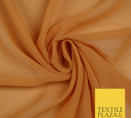 LIGHT APRICOT Premium Plain Dyed Chiffon Fine Soft Georgette Sheer Dress Fabric 5770