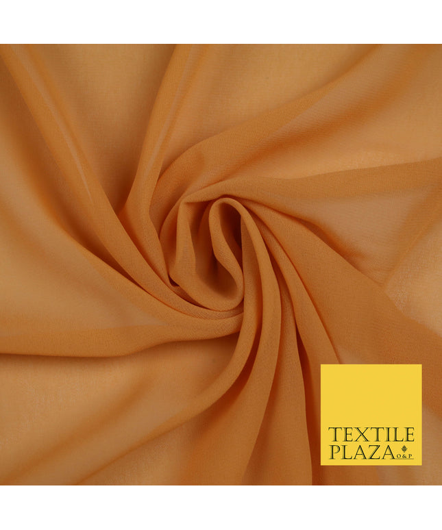 LIGHT APRICOT Premium Plain Dyed Chiffon Fine Soft Georgette Sheer Dress Fabric 5770
