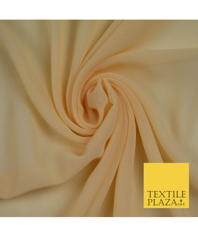 PEACH MELBA Premium Plain Dyed Chiffon Fine Soft Georgette Sheer Dress Fabric 5772