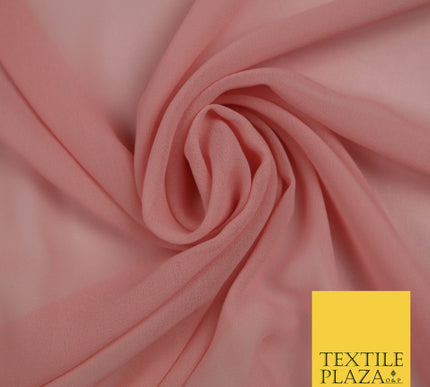 DUSTY PINK Premium Plain Dyed Chiffon Fine Soft Georgette Sheer Dress Fabric 5775