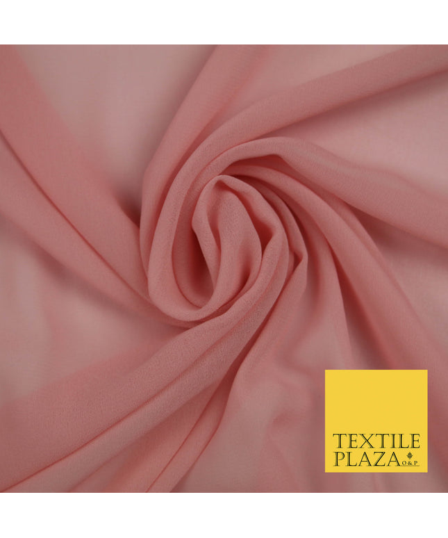 DUSTY PINK Premium Plain Dyed Chiffon Fine Soft Georgette Sheer Dress Fabric 5775