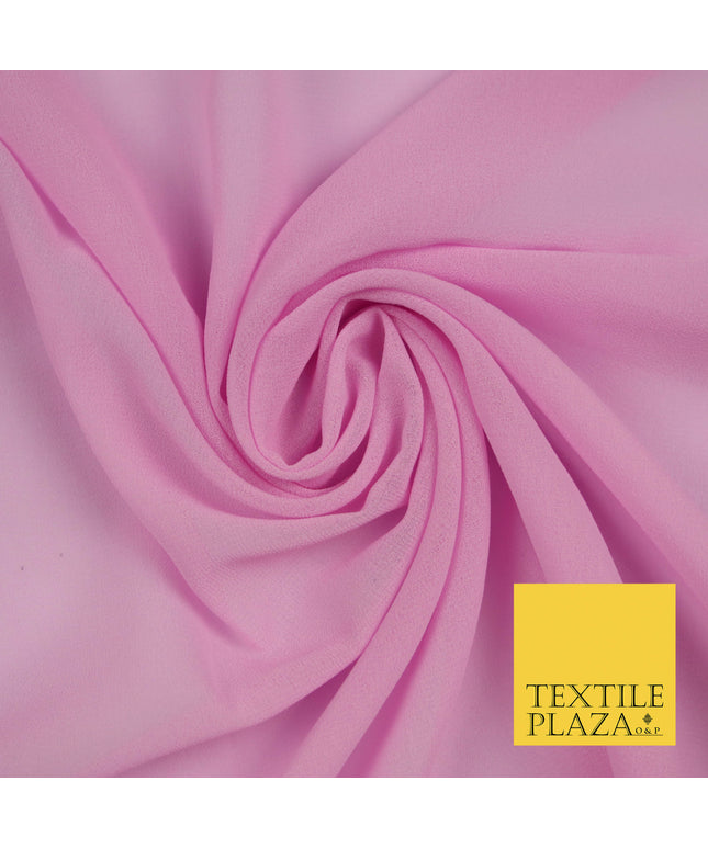 LILAC PINK Premium Plain Dyed Chiffon Fine Soft Georgette Sheer Dress Fabric 5779