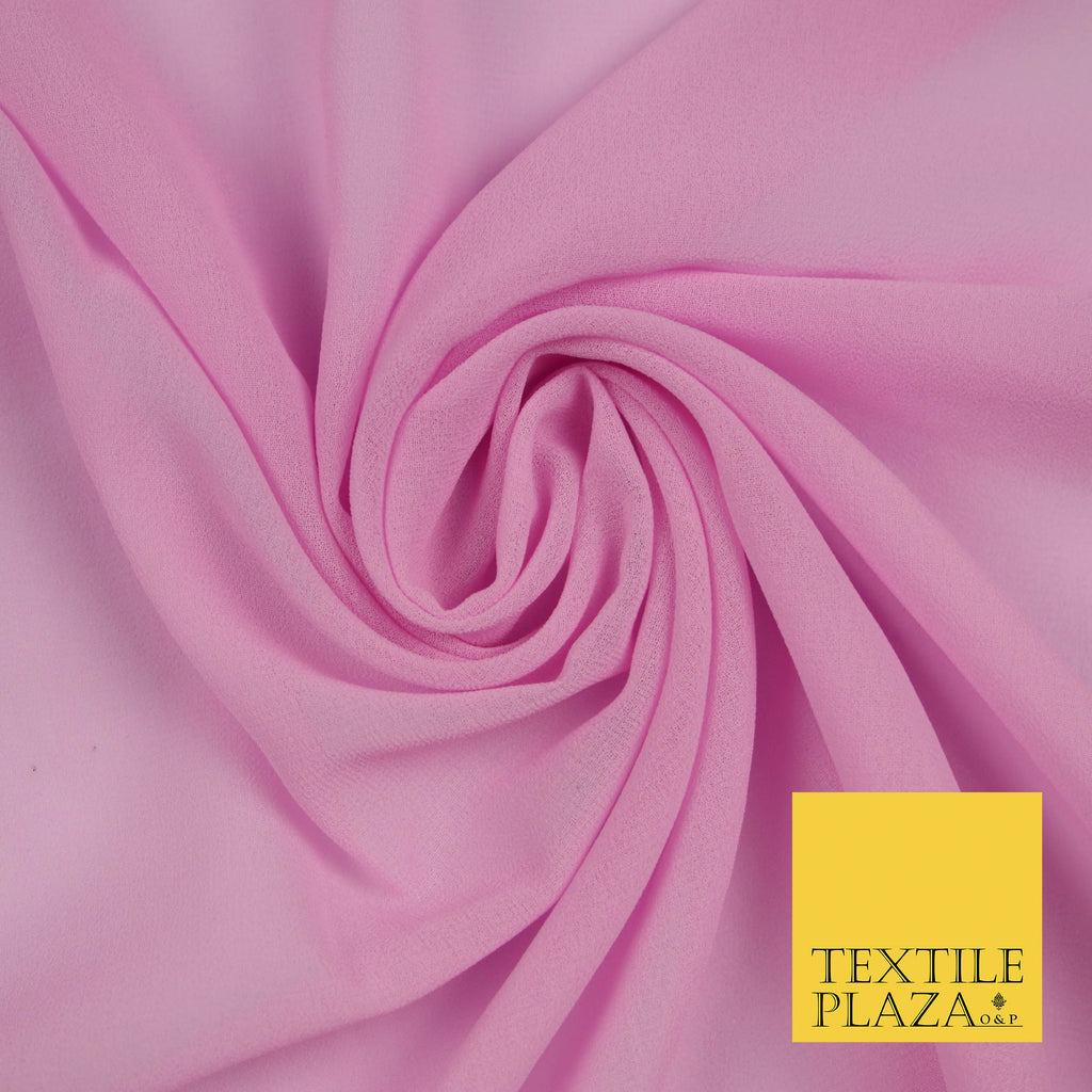 LILAC PINK Premium Plain Dyed Chiffon Fine Soft Georgette Sheer Dress Fabric 5779