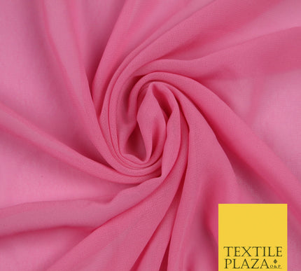 PINK Premium Plain Dyed Chiffon Fine Soft Georgette Sheer Dress Fabric 5780