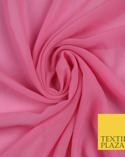 PINK Premium Plain Dyed Chiffon Fine Soft Georgette Sheer Dress Fabric 5780
