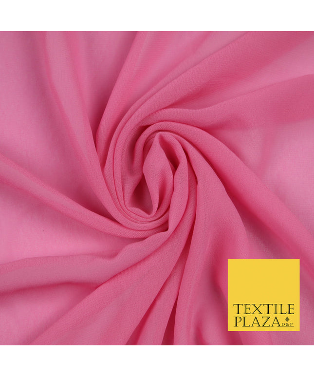 PINK Premium Plain Dyed Chiffon Fine Soft Georgette Sheer Dress Fabric 5780