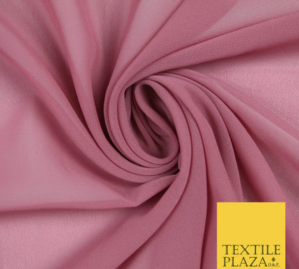 DUSTY ROSE PINK Premium Plain Dyed Chiffon Fine Soft Georgette Sheer Dress Fabric 5782