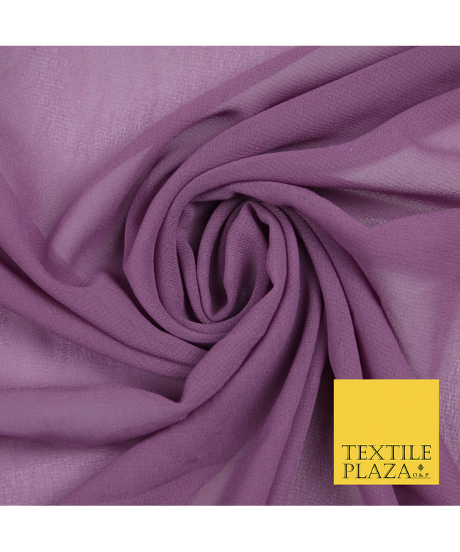 MAUVE Premium Plain Dyed Chiffon Fine Soft Georgette Sheer Dress Fabric 5783