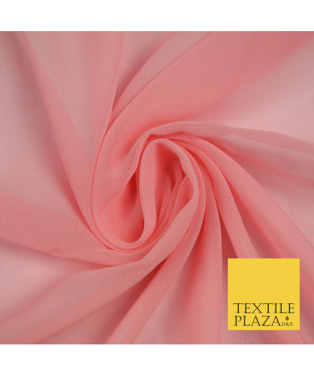 LIGHT PEACH Premium Plain Dyed Chiffon Fine Soft Georgette Sheer Dress Fabric 5784