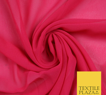 CERISE PINK Premium Plain Dyed Chiffon Fine Soft Georgette Sheer Dress Fabric 5790