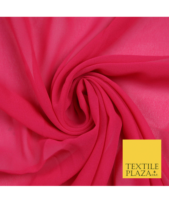 CERISE PINK Premium Plain Dyed Chiffon Fine Soft Georgette Sheer Dress Fabric 5790
