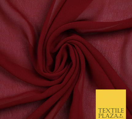 WINE MAROON Premium Plain Dyed Chiffon Fine Soft Georgette Sheer Dress Fabric 5793