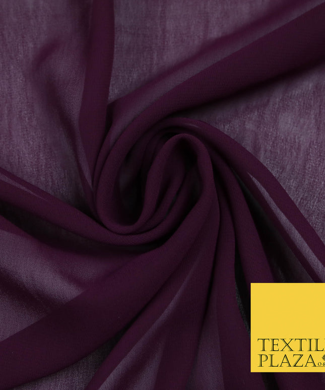 PLUM Premium Plain Dyed Chiffon Fine Soft Georgette Sheer Dress Fabric   Textile Plaza