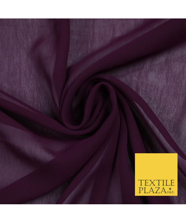 PLUM Premium Plain Dyed Chiffon Fine Soft Georgette Sheer Dress Fabric 5797