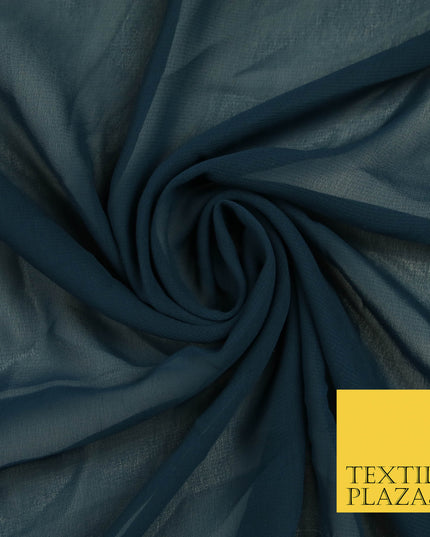 TEAL Premium Plain Dyed Chiffon Fine Soft Georgette Sheer Dress Fabric 5800