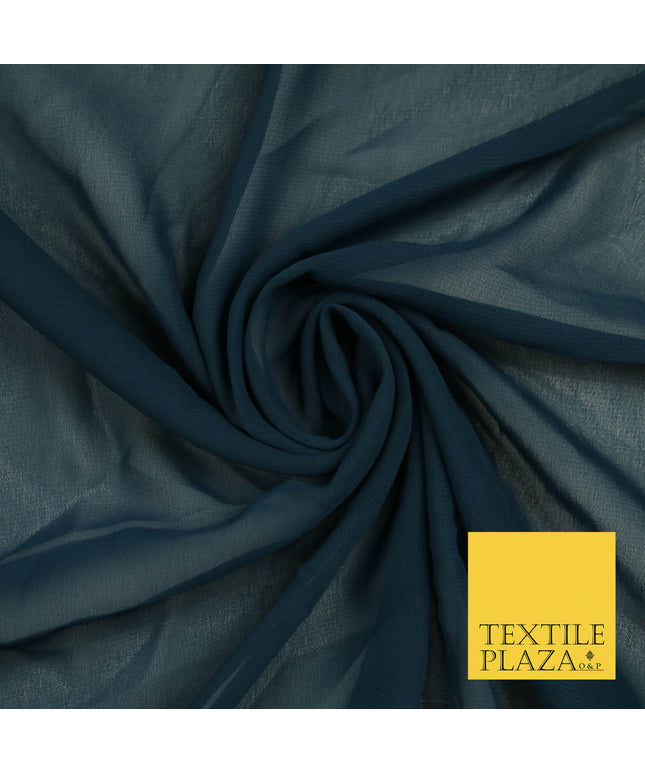 TEAL Premium Plain Dyed Chiffon Fine Soft Georgette Sheer Dress Fabric 5800