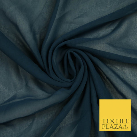 TEAL Premium Plain Dyed Chiffon Fine Soft Georgette Sheer Dress Fabric 5800