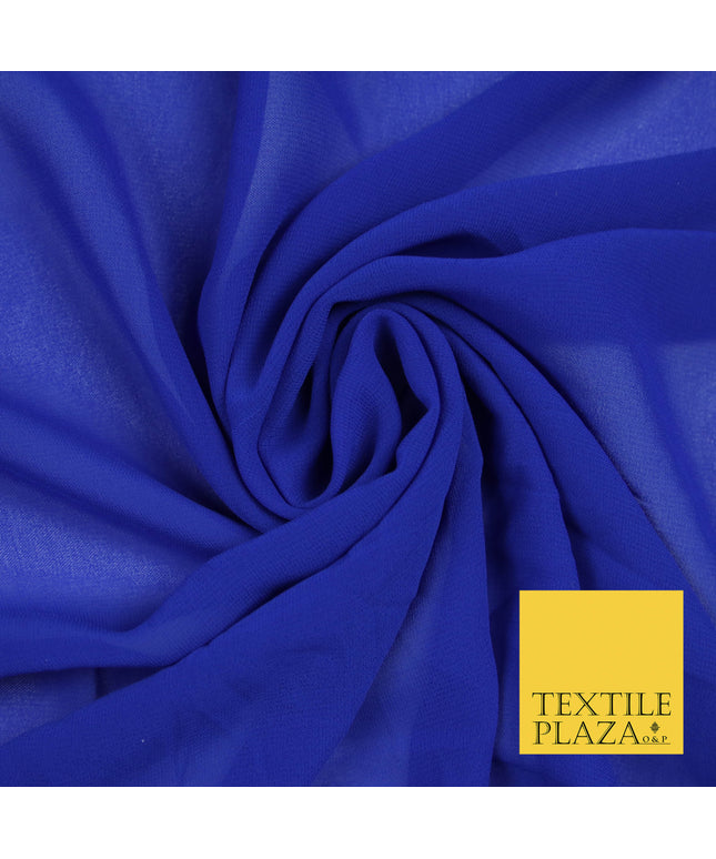 ROYAL BLUE Premium Plain Dyed Chiffon Fine Soft Georgette Sheer Dress Fabric 5802