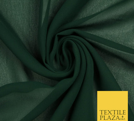 DARK GREEN Premium Plain Dyed Chiffon Fine Soft Georgette Sheer Dress Fabric 5803
