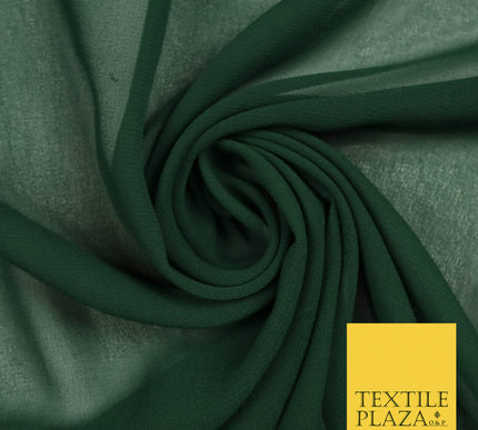 BOTTLE GREEN Premium Plain Dyed Chiffon Fine Soft Georgette Sheer Dress Fabric 5804