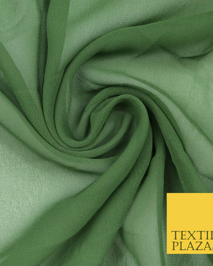 KHAKI MILITARY GREEN Premium Plain Dyed Chiffon Fine Soft Georgette Sheer Dress Fabric 5806