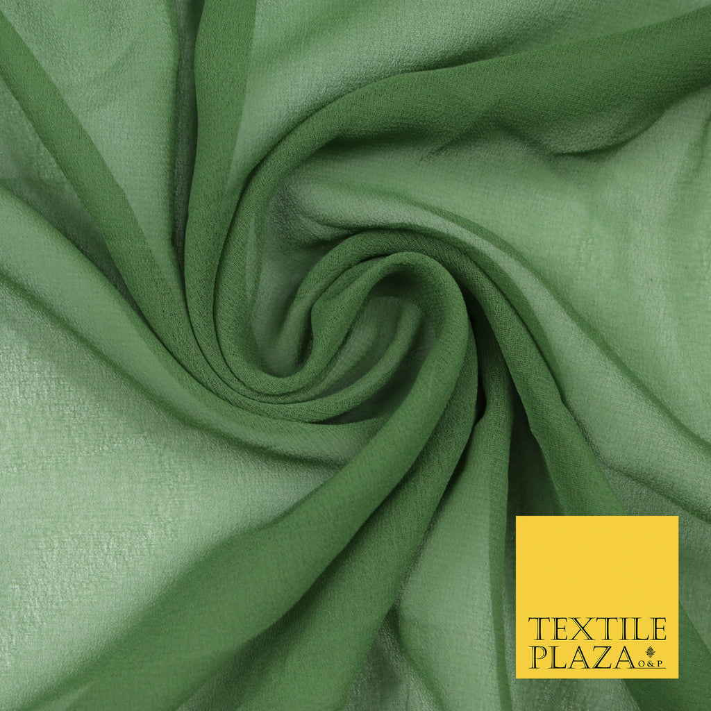 KHAKI MILITARY GREEN Premium Plain Dyed Chiffon Fine Soft Georgette Sheer Dress Fabric 5806