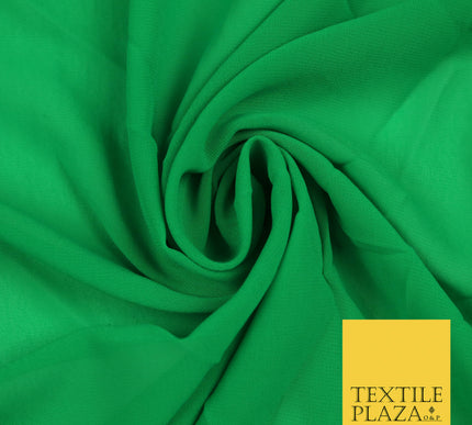 SHAMROCK GREEN Premium Plain Dyed Chiffon Fine Soft Georgette Sheer Dress Fabric 5808