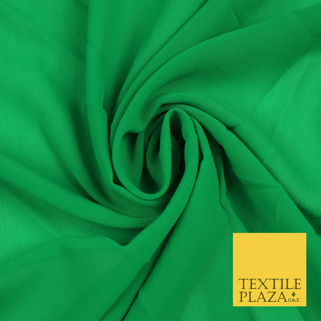 SHAMROCK GREEN Premium Plain Dyed Chiffon Fine Soft Georgette Sheer Dress Fabric 5808