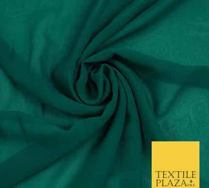 PEACOCK GREEN Premium Plain Dyed Chiffon Fine Soft Georgette Sheer Dress Fabric 5809