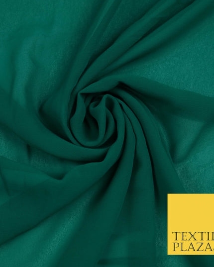 PEACOCK GREEN Premium Plain Dyed Chiffon Fine Soft Georgette Sheer Dress Fabric 5809