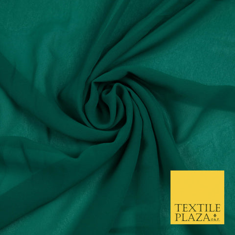 PEACOCK GREEN Premium Plain Dyed Chiffon Fine Soft Georgette Sheer Dress Fabric 5809