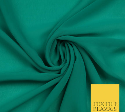 JADE GREEN Premium Plain Dyed Chiffon Fine Soft Georgette Sheer Dress Fabric 5810