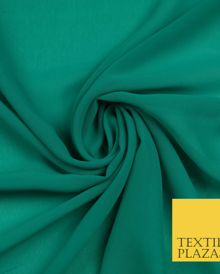 JADE GREEN Premium Plain Dyed Chiffon Fine Soft Georgette Sheer Dress Fabric 5810