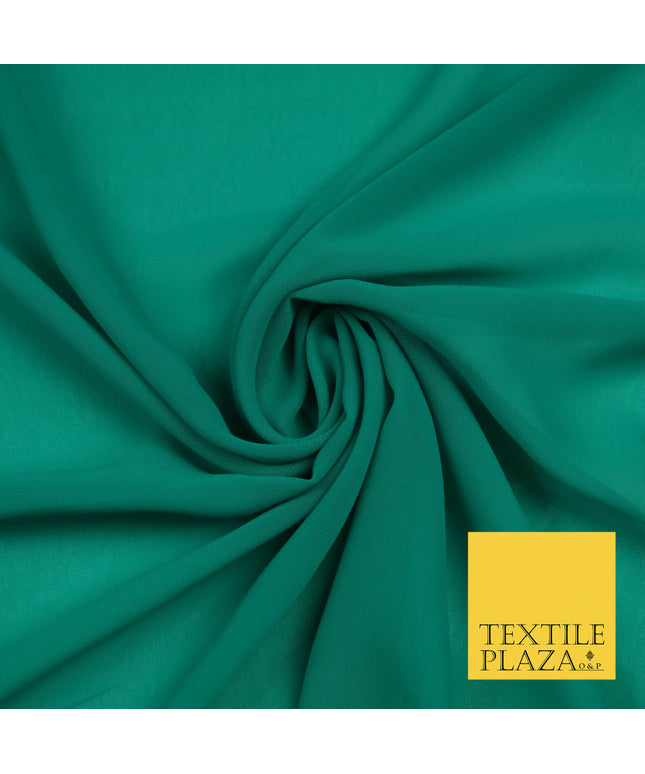 JADE GREEN Premium Plain Dyed Chiffon Fine Soft Georgette Sheer Dress Fabric 5810