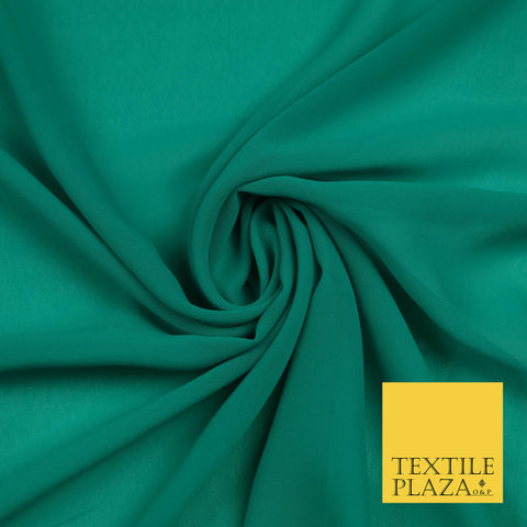JADE GREEN Premium Plain Dyed Chiffon Fine Soft Georgette Sheer Dress Fabric 5810