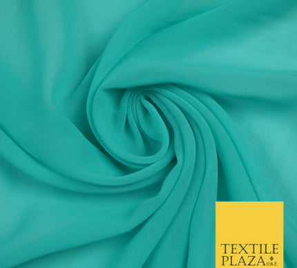 AQUA Premium Plain Dyed Chiffon Fine Soft Georgette Sheer Dress Fabric 5811