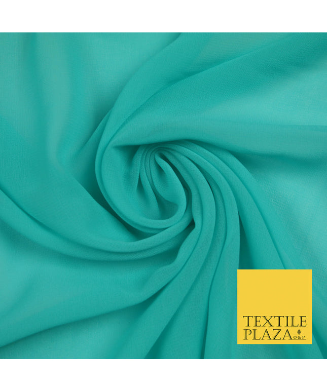 AQUA Premium Plain Dyed Chiffon Fine Soft Georgette Sheer Dress Fabric 5811
