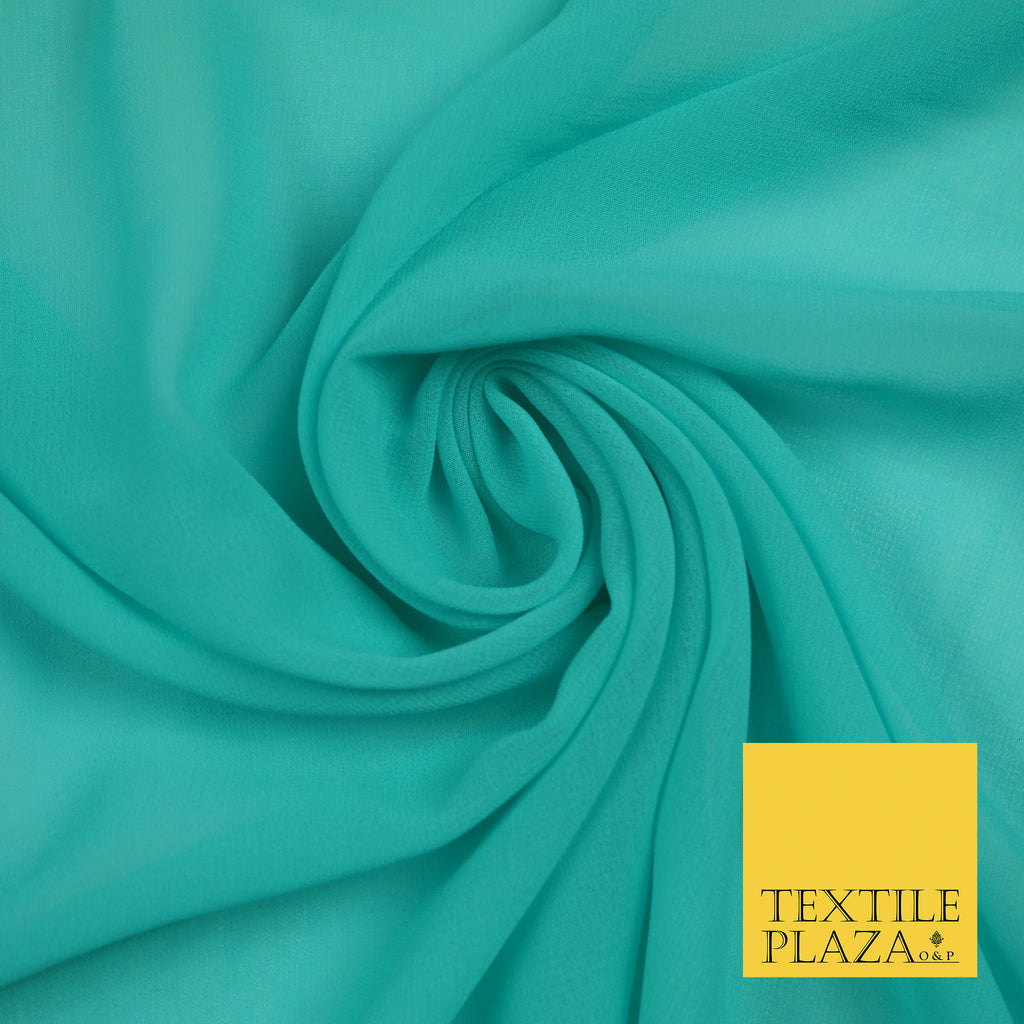 AQUA Premium Plain Dyed Chiffon Fine Soft Georgette Sheer Dress Fabric 5811