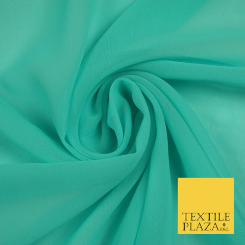 AQUAMARINE Premium Plain Dyed Chiffon Fine Soft Georgette Sheer Dress Fabric 5812