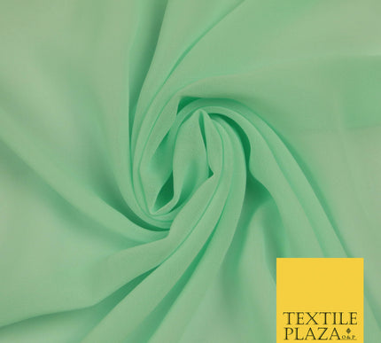 LIGHT MINT GREEN Premium Plain Dyed Chiffon Fine Soft Georgette Sheer Dress Fabric 5813