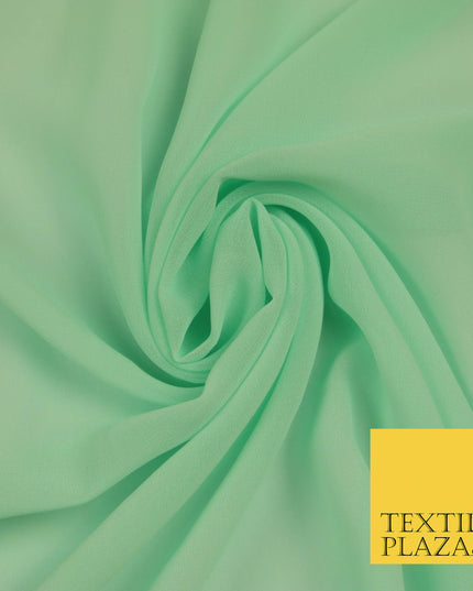 LIGHT MINT GREEN Premium Plain Dyed Chiffon Fine Soft Georgette Sheer Dress Fabric 5813